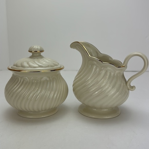 Lenox House Warming Collection Sugar Bowl With Lid and Creamer Set Ivory… - Picture 15 of 15